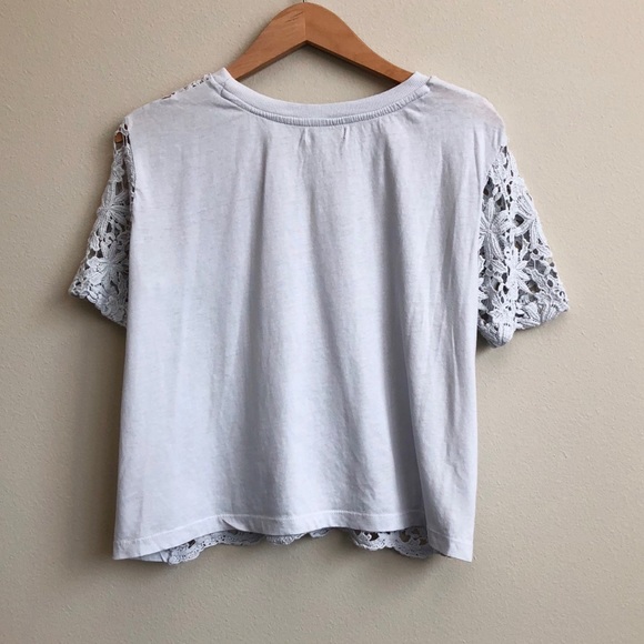 Zara Blue Crochet Cropped Top T-shirt - Picture 7 of 8
